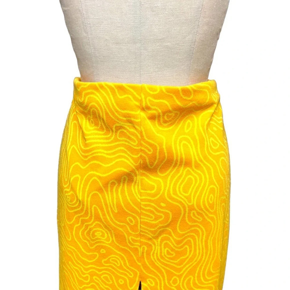 Zara Orange Abstract Printed Cutout‎ Tie Waist Midi Skirt Size Medium - Picture 8 of 12